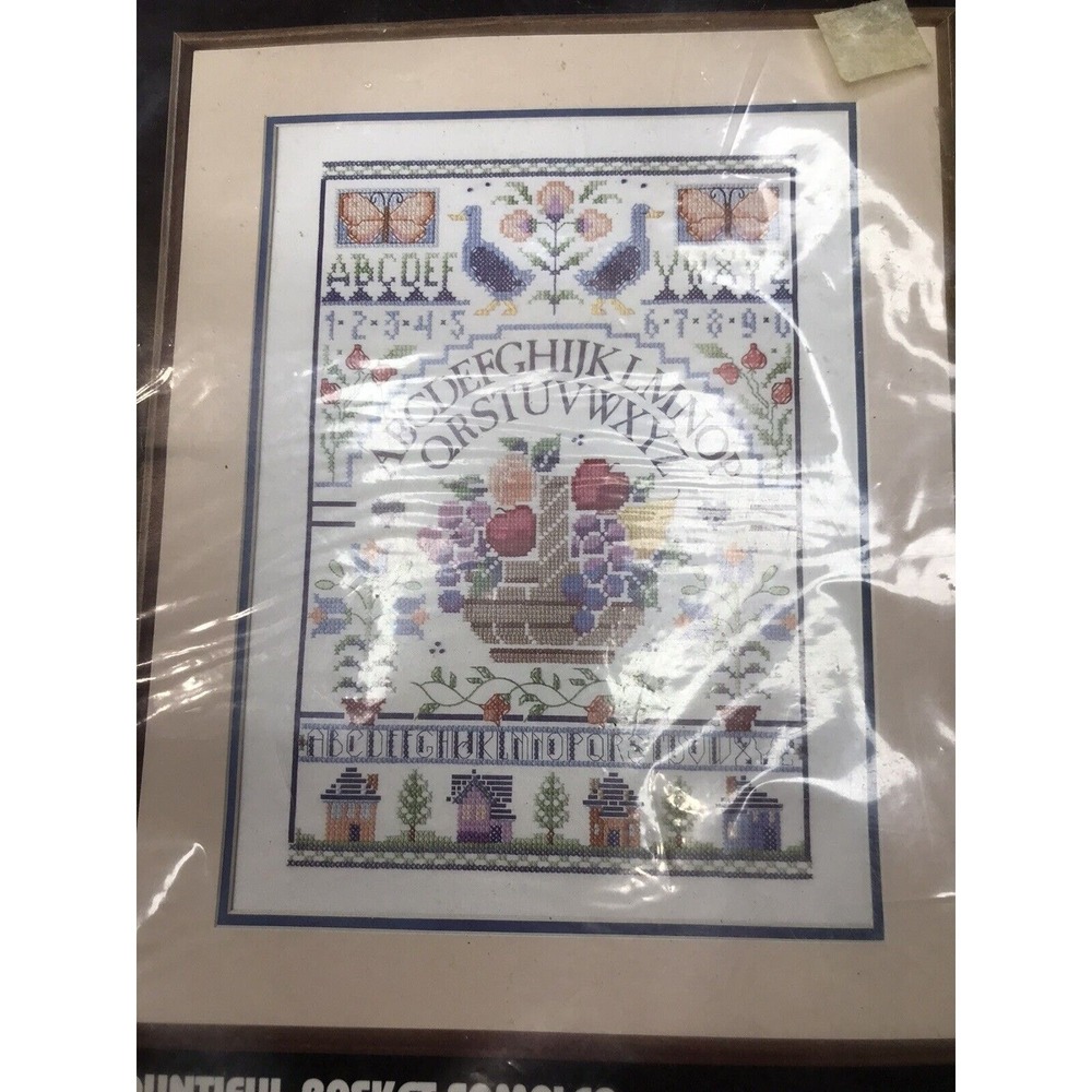 Dimensions Stamped Cross Stitch Kit Multicolor Bountiful Basket Sample 3096 1989